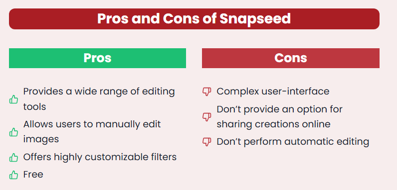 Pros and Cons of Snapseed